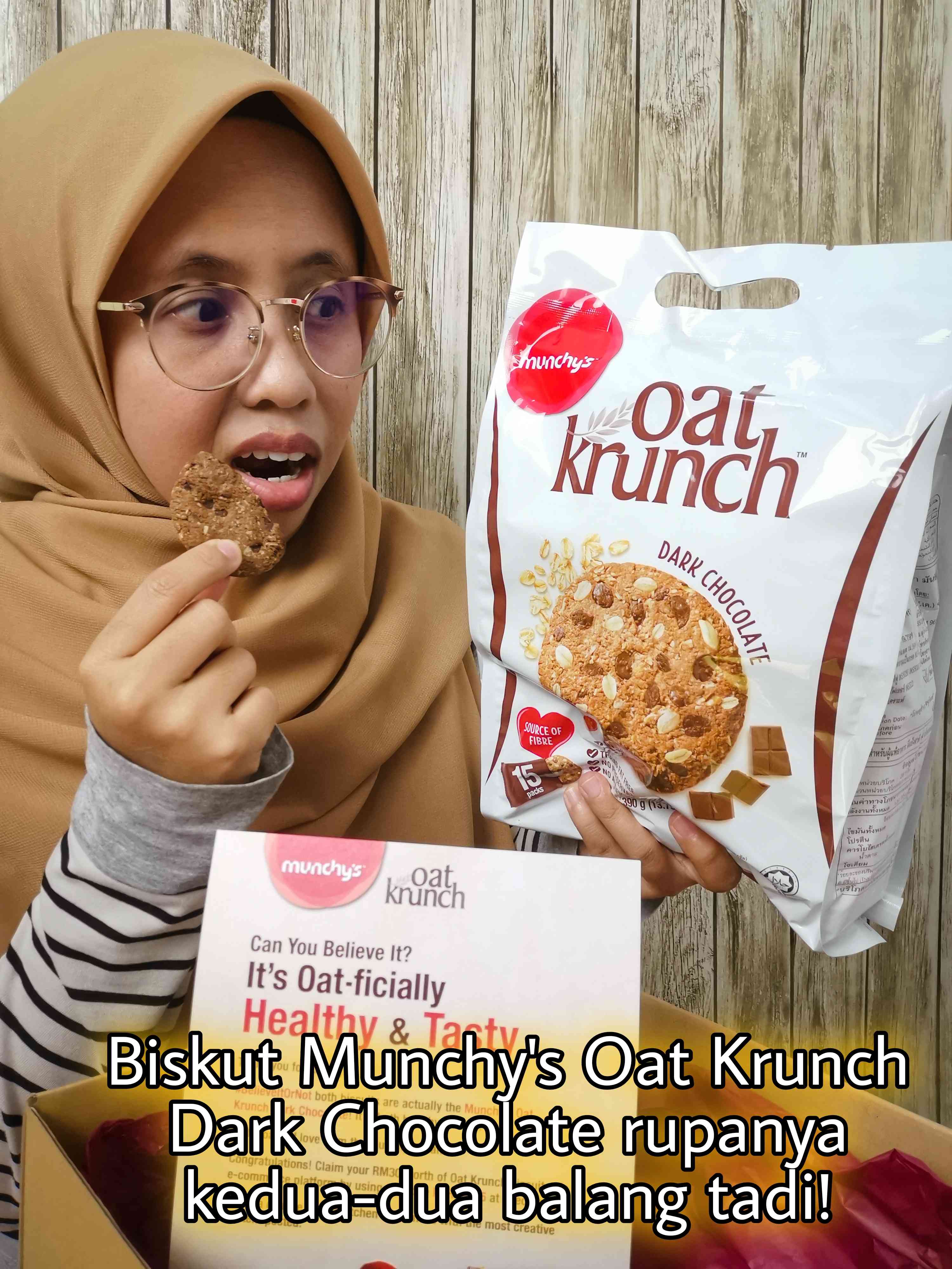 Biskut menjadi salah satu snek pilihan Mai. Tapi bila sebut saja tentang biskut, selalu ada pilihan berasing sama ada ia sedap atau sihat. Tak seronok macam ni kan ☹️

Tapi kini Mai dah jumpa biskut yang sedap dan sihat 😍 Munchy's Oat Krunch Dark Chocolate! Boleh makan tanpa rasa bersalah hehe

Jomlah sertai peraduan Munchy's #BelieveItOrNot dan berpeluang untuk memenangi pelbagai hadiah menarik!

@munchys.my#BelieveItOrNot #munchysmy #oatkrunch